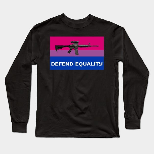 Defend Equality (Bisexual Flag)| First Amendment| Cool and Cute Stickers| T-Shirts Long Sleeve T-Shirt by RevolutionToday